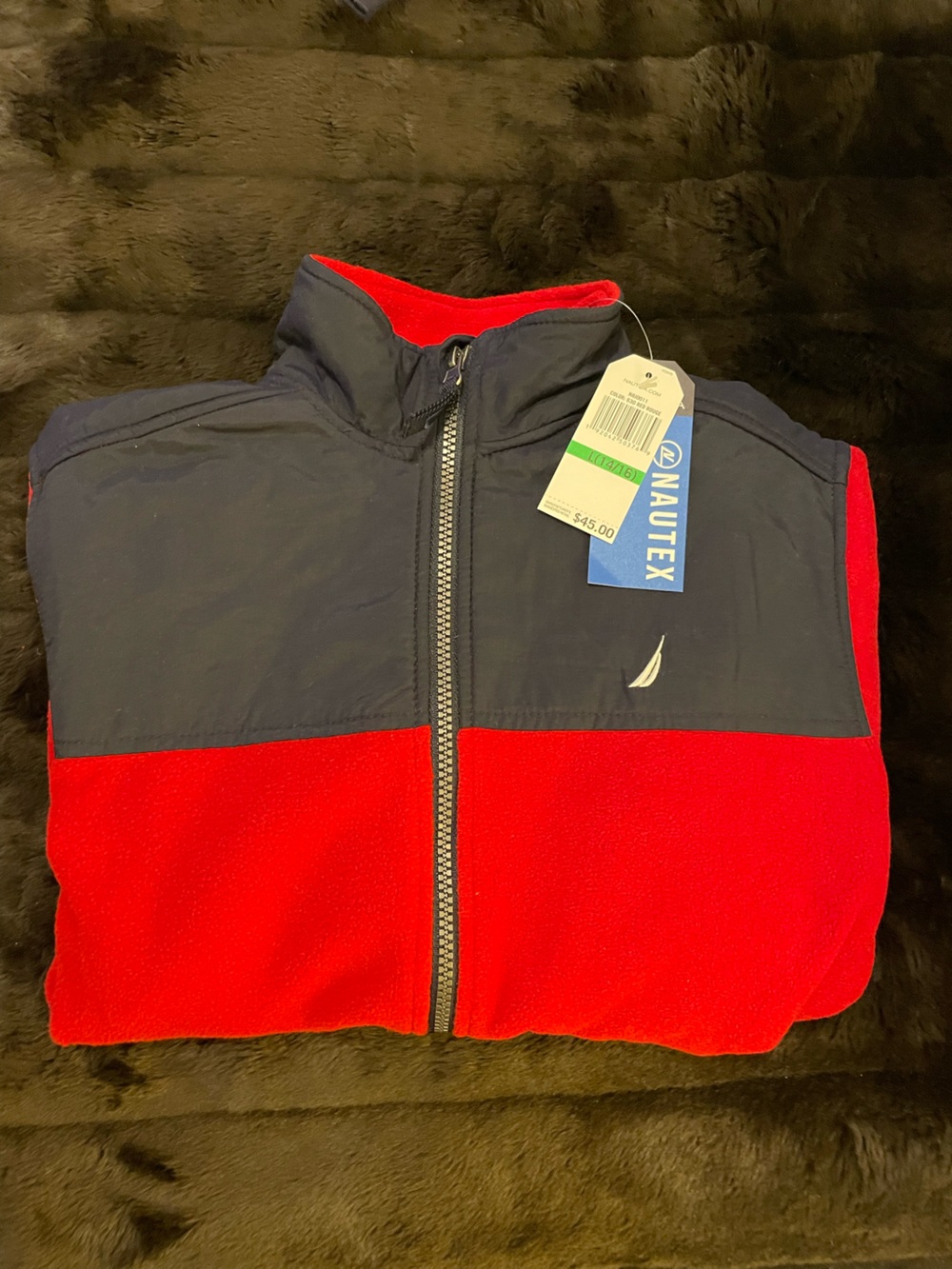 Nautica Red+Navy zip up jacket